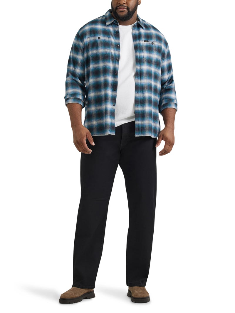 Lee Men's Big & Tall Extreme Motion Relaxed Straight Jean Black 50W x 29L - Image 2